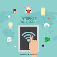 Vettore gratuito contesto di casa con connessione internet