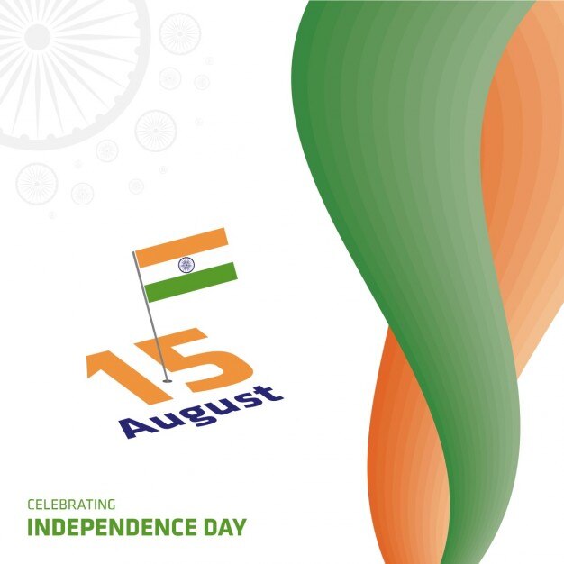 Background independence day of india with wavy shapes