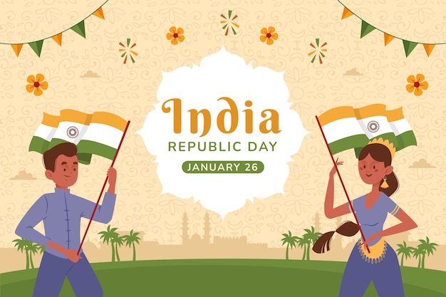 Free vector background for indian republic day national holiday