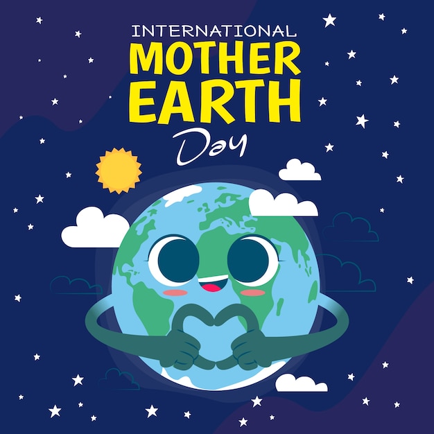 Free vector background of intenational mother earth day in flat design