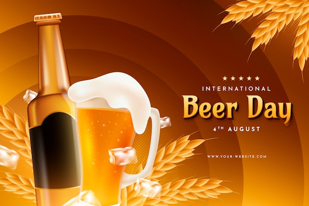 Vettore gratuito sfondo per la celebrazione della giornata internazionale della birra