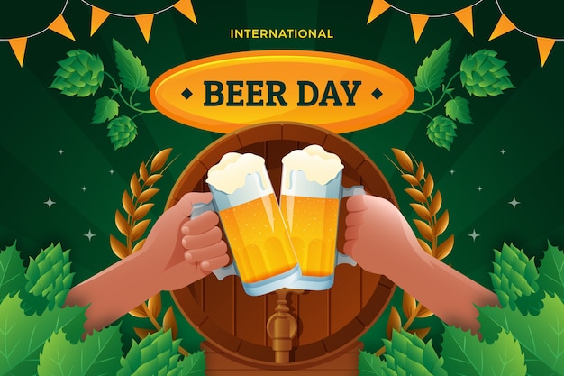 Background for international beer day celebration