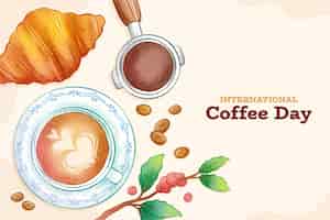 Free vector background for international coffee day celebration