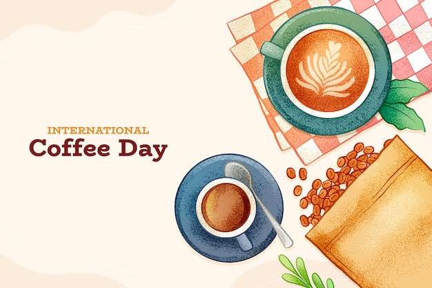 Free vector background for international coffee day celebration