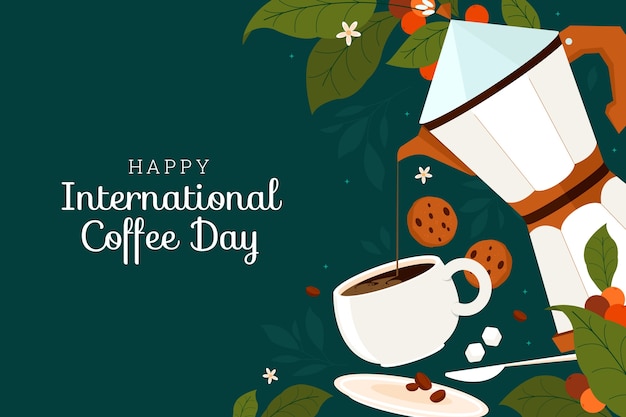 Free vector background for international coffee day celebration