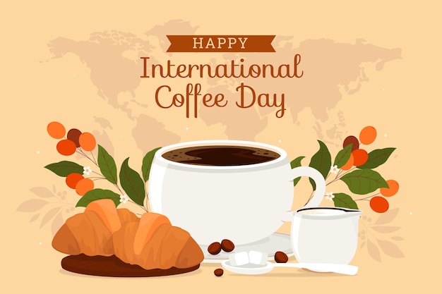 Free vector background for international coffee day celebration