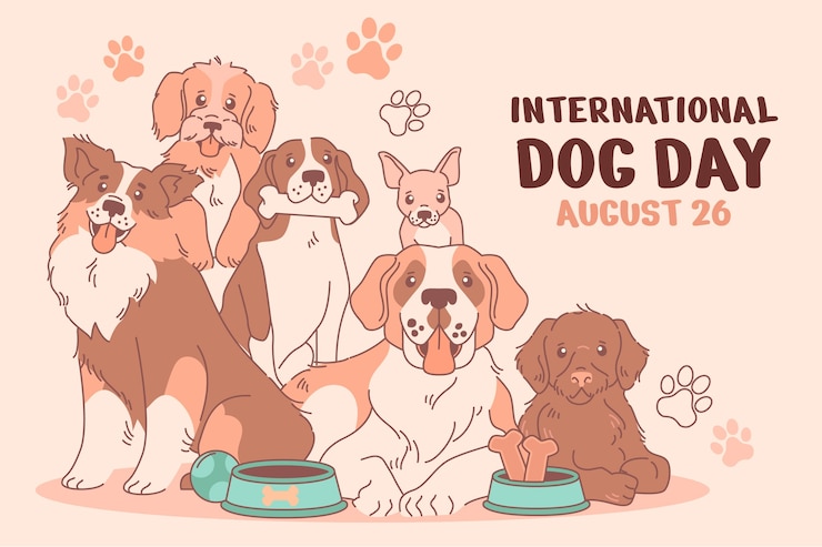 無料Vector 国際犬の日のお祝いの背景