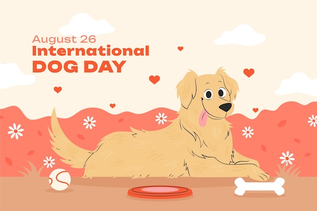 Free vector background for international dog day celebration