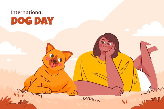 Background for international dog day celebration