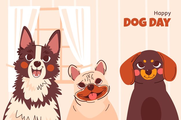 Background for international dog day celebration