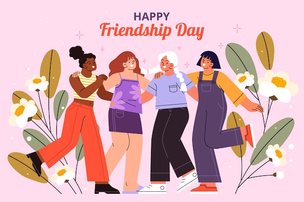 Free vector background for international friendship day celebration