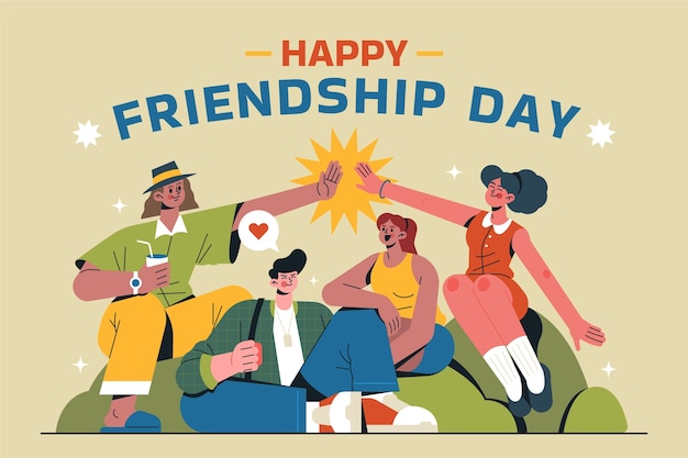 Free vector background for international friendship day celebration