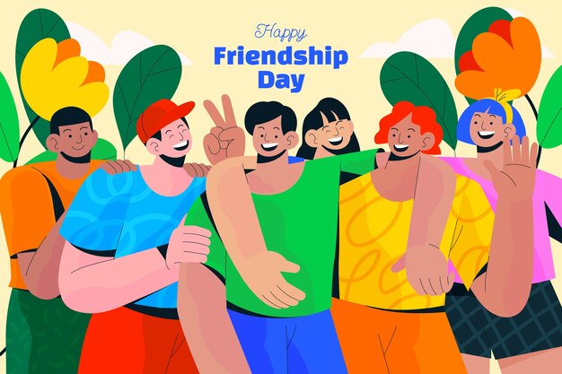 Free vector background for international friendship day celebration