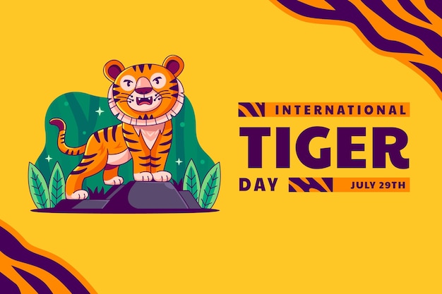 Free vector background for international tiger day awareness