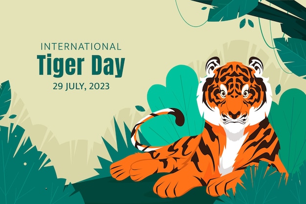 Free vector background for international tiger day awareness