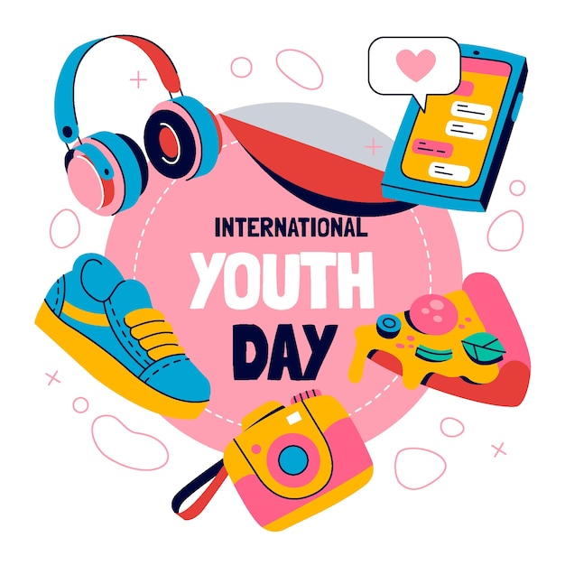 Free vector background for international youth day celebration