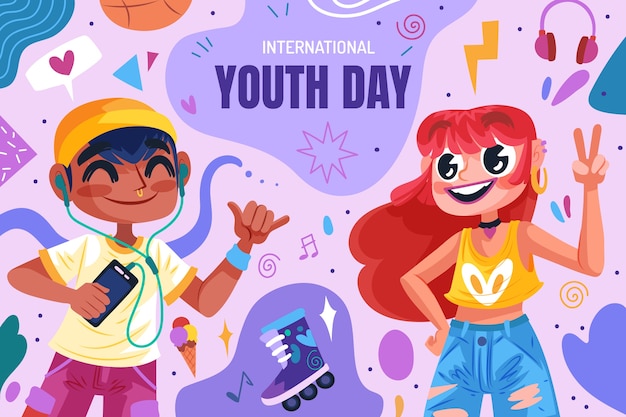 Free vector background for international youth day celebration