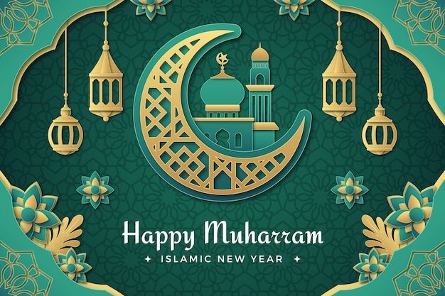 Free vector background for islamic new year celebration