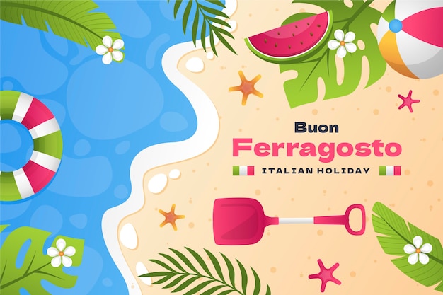 Vettore gratuito sfondo per la celebrazione del ferragosto italiano