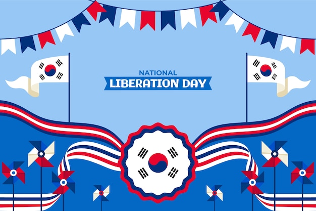 Free vector background for korean national liberation day celebration