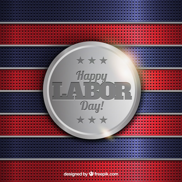 Background for labor day with realistic grille and badge