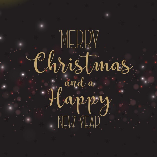 Free vector background of lights with merry christmas and new year text