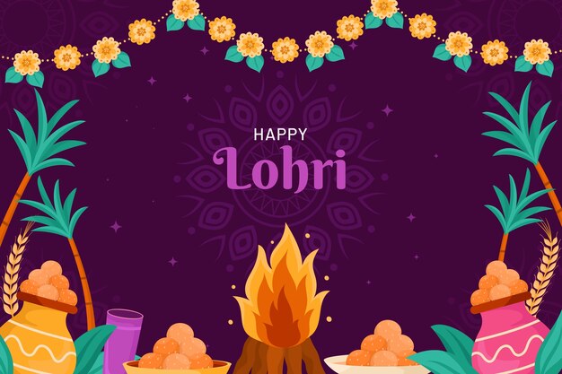 Background for lohri festival celebration