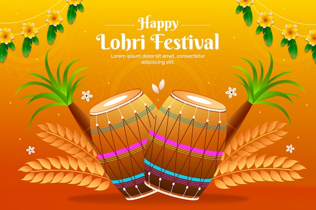 Background for lohri festival celebration