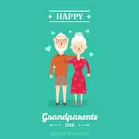 Free vector background of lovely couple of grandparents in love