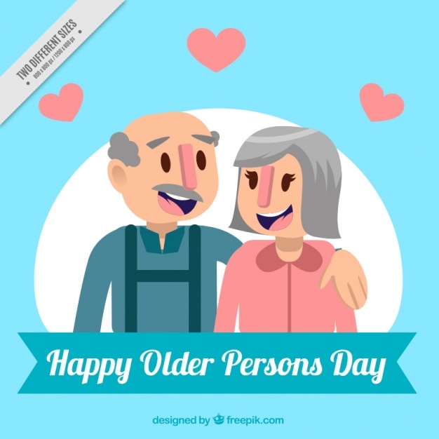 Free vector background of lovely elderly couple