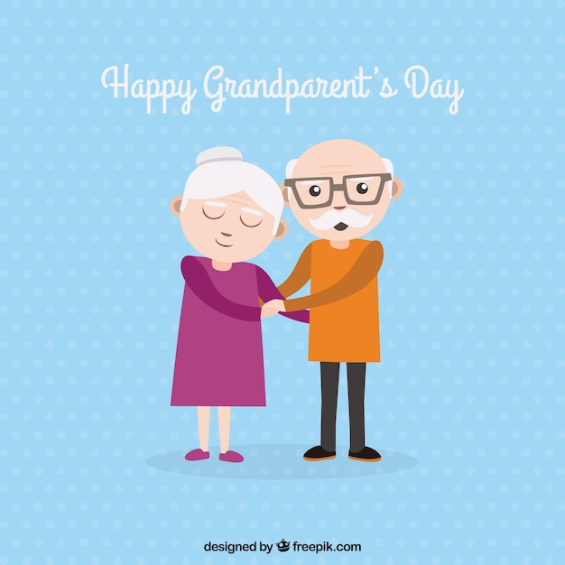 Free vector background of lovely grandparents holding hands