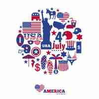 Free vector background made up of american independence day elements