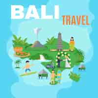 Free vector background map bali travel