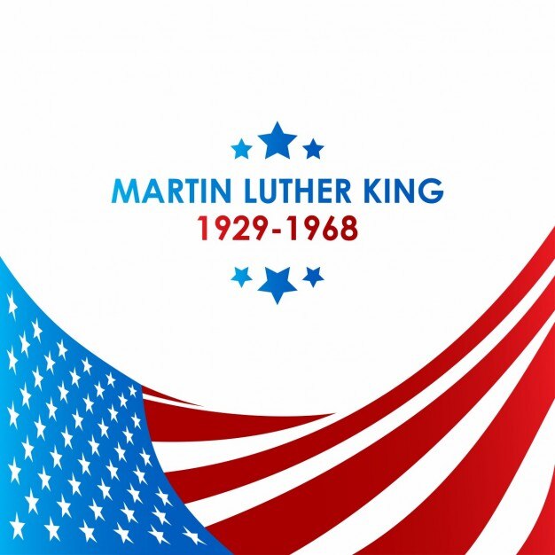 Мартин Лютер Кинг Флаг США фон