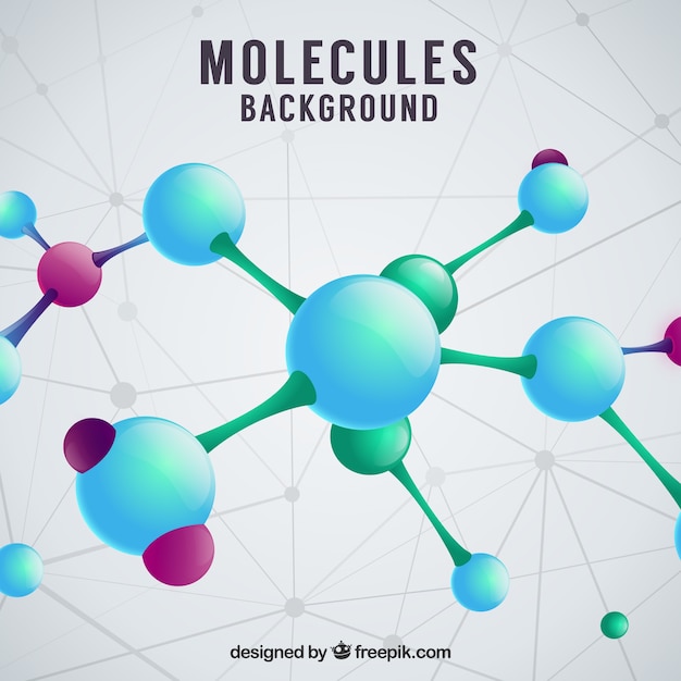 Free vector background of molecules in realistic style