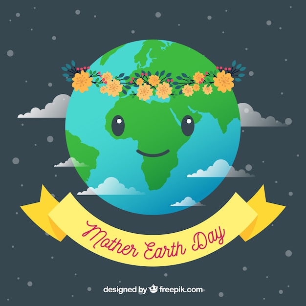 Free vector background for mother earth day in flat design