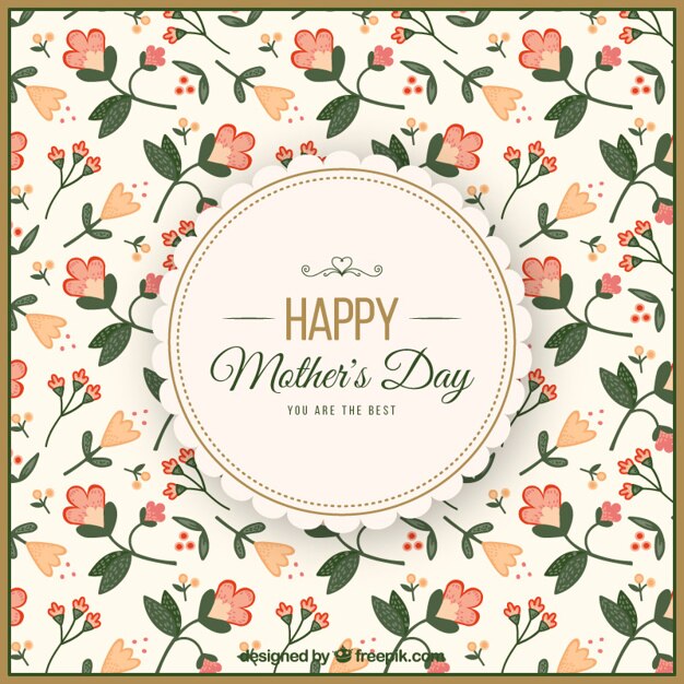 Background of mother's day with delicate flowers in vintage style