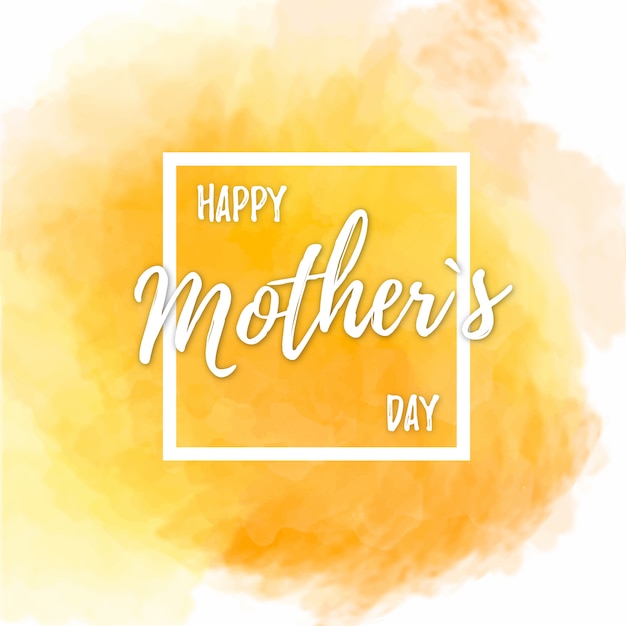 Background for mother's day with yellow watercolors