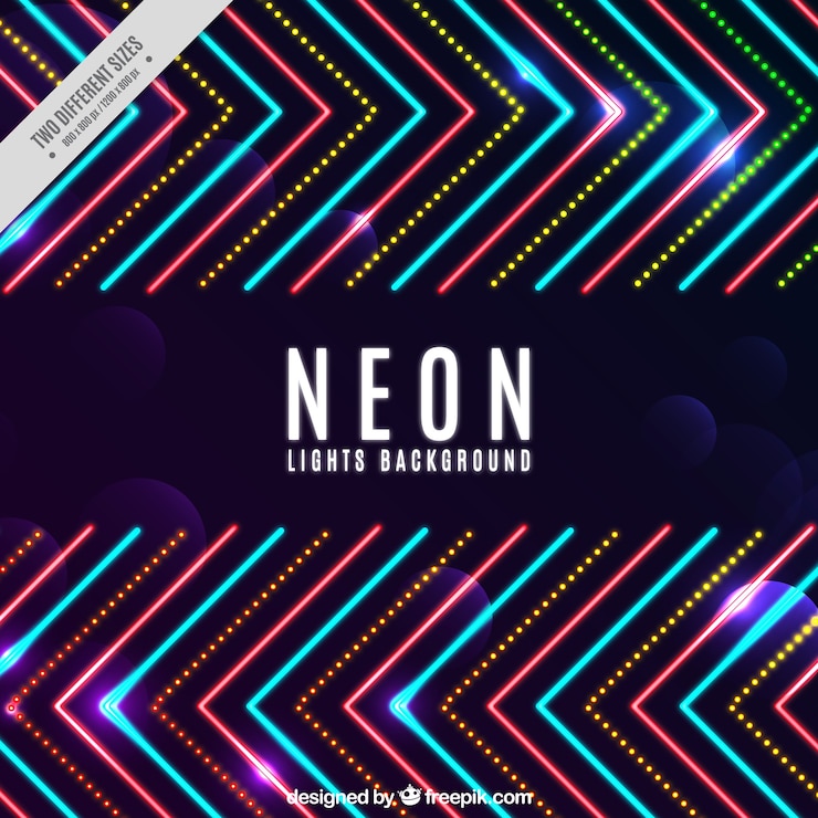 Free Vector background of neon colored lines