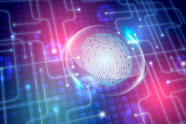 Background neon fingerprint