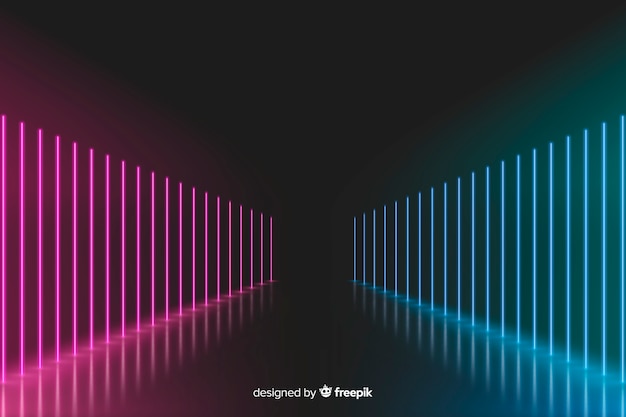 Free vector background neon stage lights