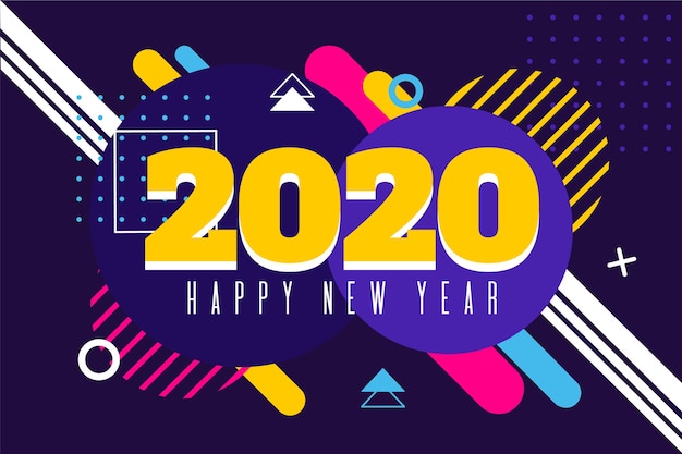 Free vector background new year in flat design