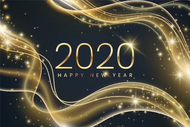 Free vector background new year in flat design