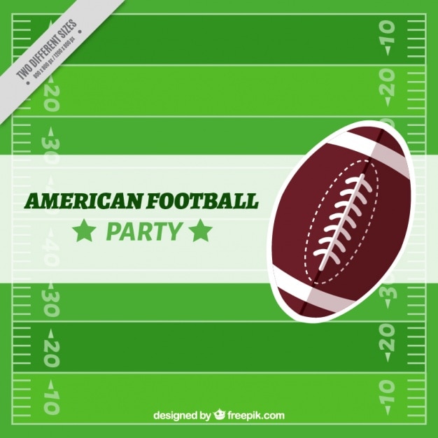 Бесплатное векторное изображение Фон американского футбольного поля с мячом