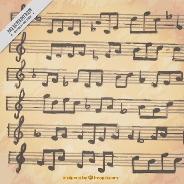 Бесплатное векторное изображение Фон клепок с музыкальными нотами
