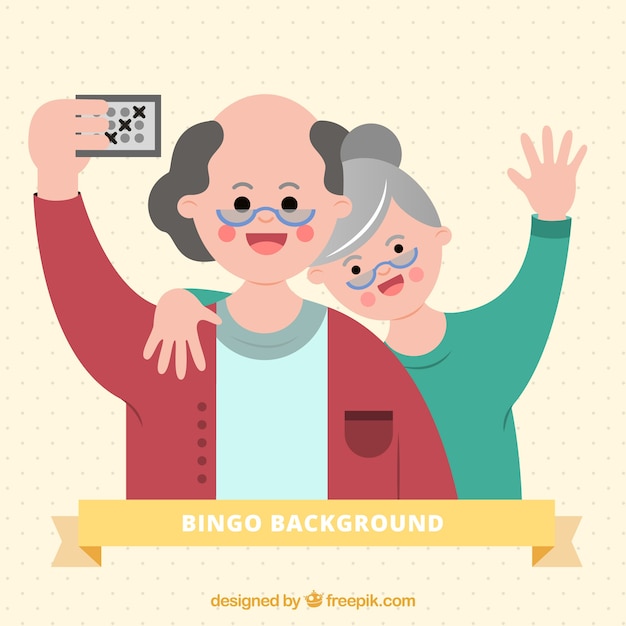 Free vector background of older people playing bingo