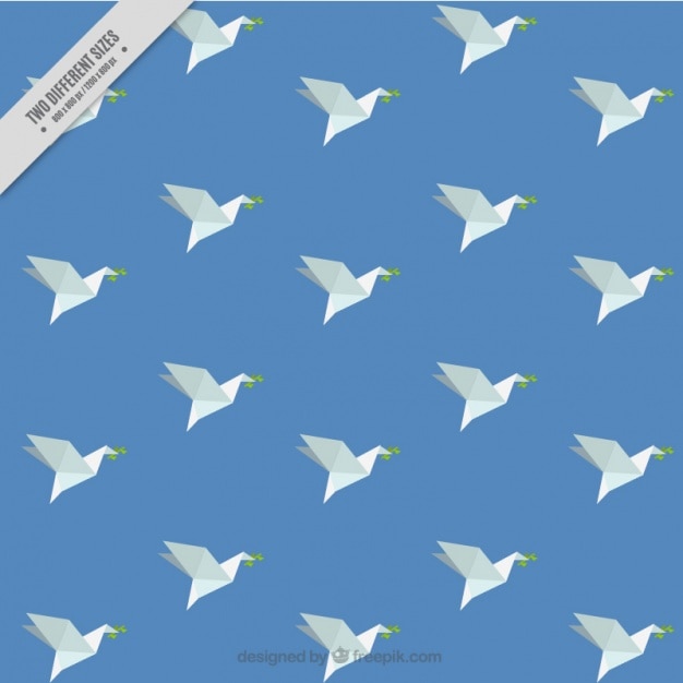 Free vector background of  origami peace dove