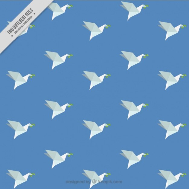 Free Vector background of  origami peace dove