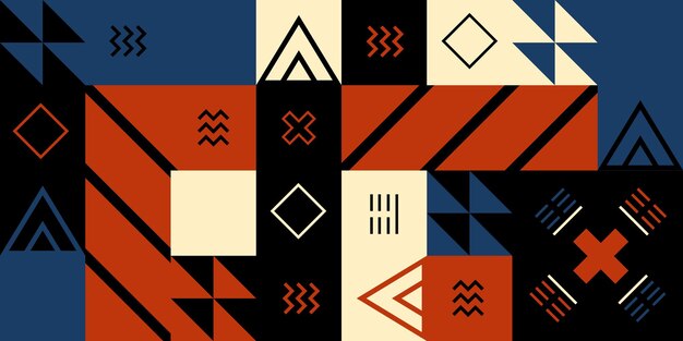Premium Vector Background Painted In Cubic Forms And Decorated With Lines And Different Colors Simple Shapes Retro Wave Deep Black And Red Colors In the editor, you will find different techniques to do it with a variety of results and nuances. premium vector background painted in