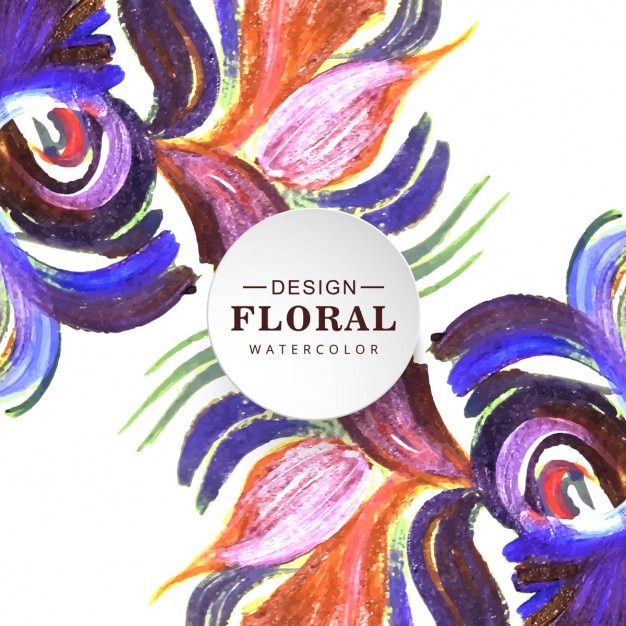 Free Vector background painted with watercolors, floral style